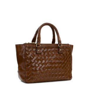 cortona tote discovery collection — vintage distressed woven leather