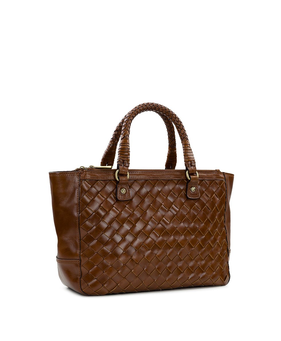 cortona tote discovery collection — vintage distressed woven leather