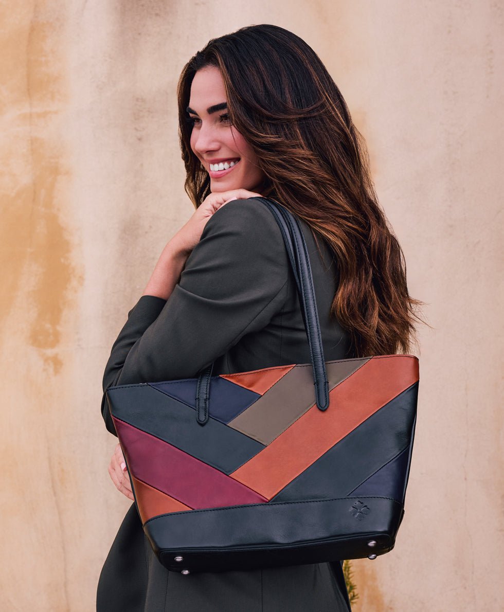 verzi tote retro colorblock